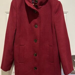 Lands' End Women's Red Pea Coat
